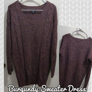 Burgundy Sweater Dress